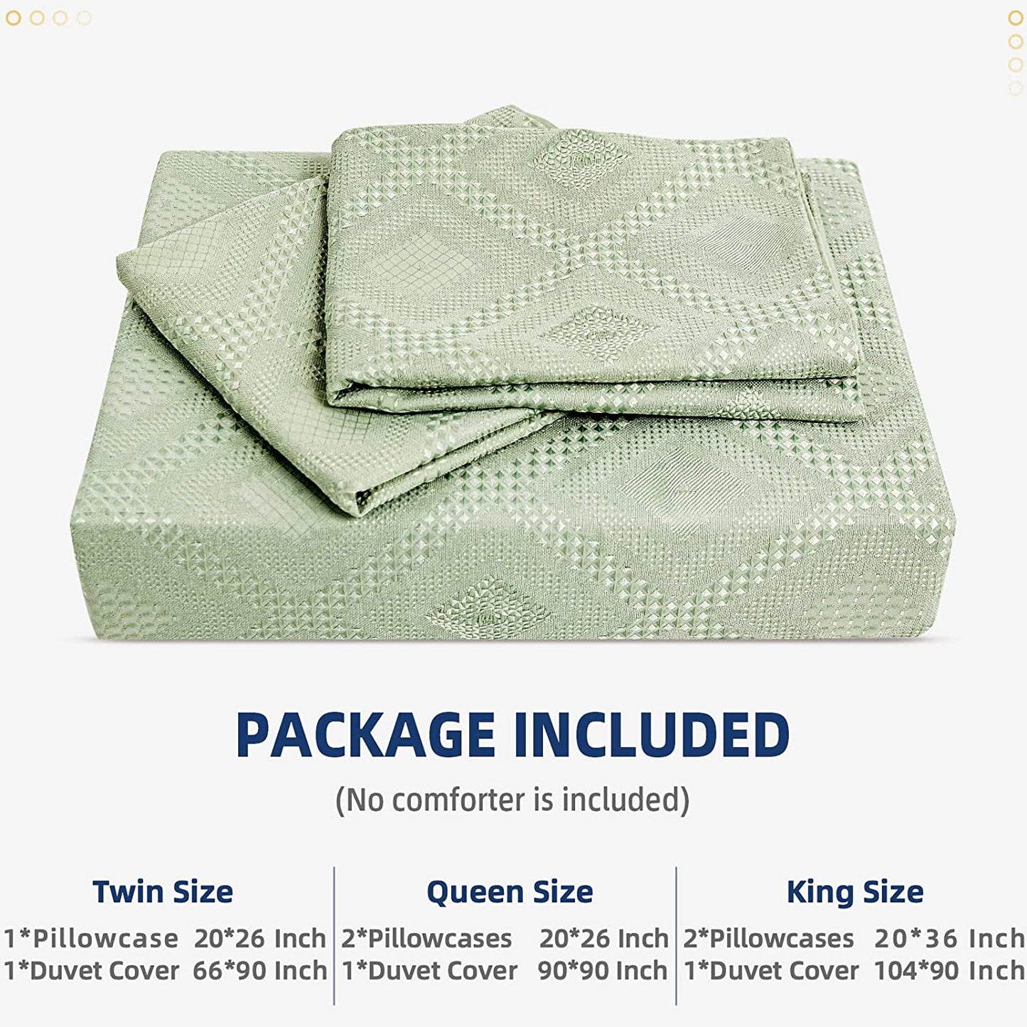 Argstar 3 Pieces Waffle Duvet Cover King