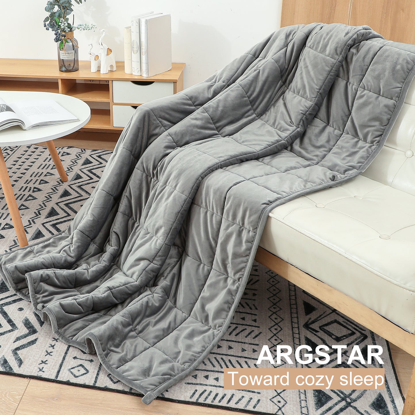 Argstar Sherpa Fleece Weighted Blanket Light Grey