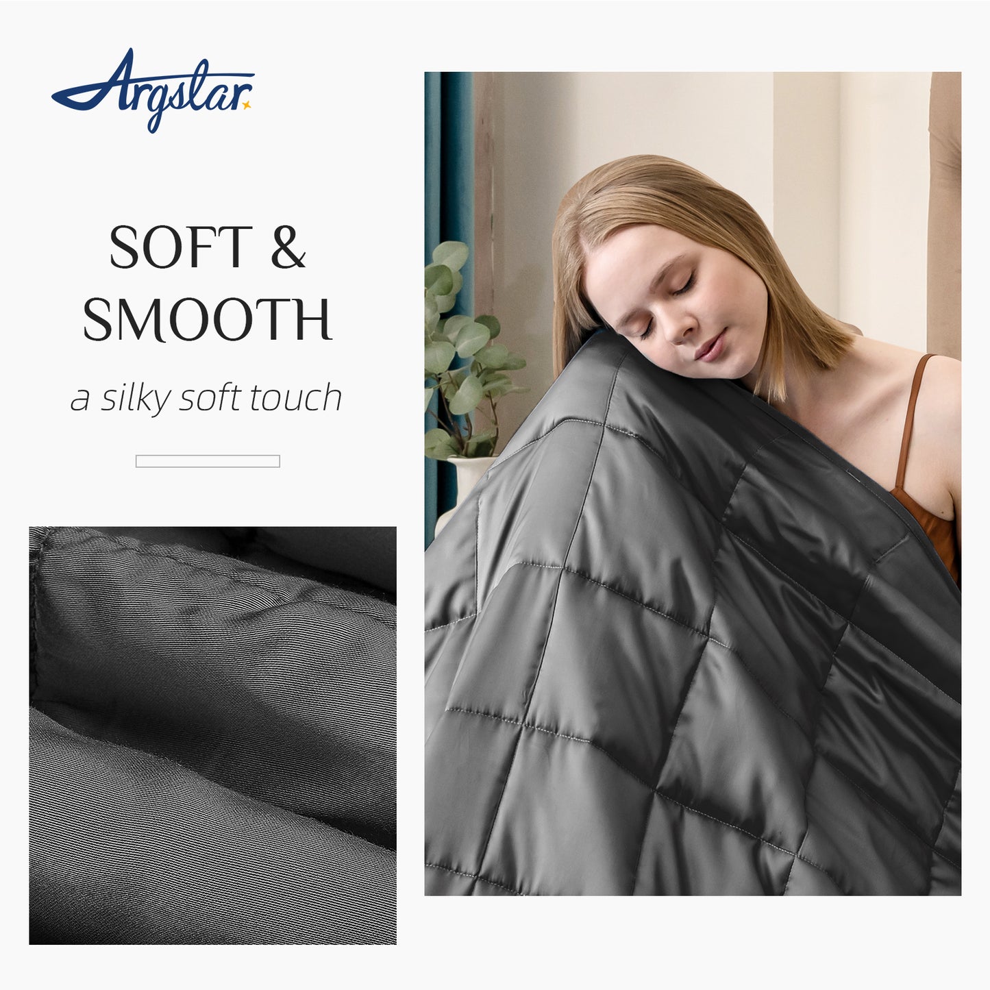 Argstar Cooling Bamboo Weighted Blanket Dark Grey