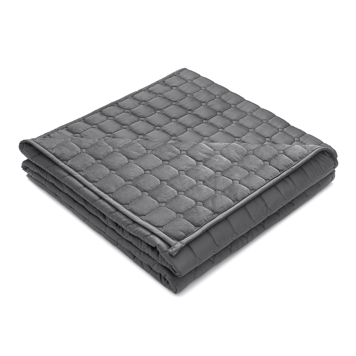 Argstar Cooling Bamboo&Cozy Fleece Weighted Blanket Dark Grey