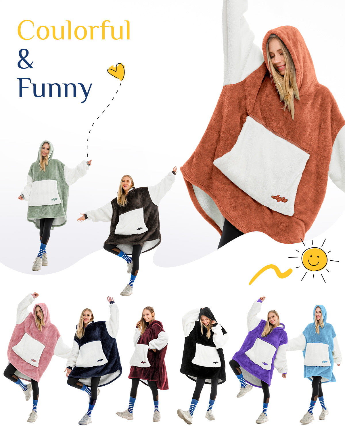 Argstar Oversized Blanket Hoodie Women Men
