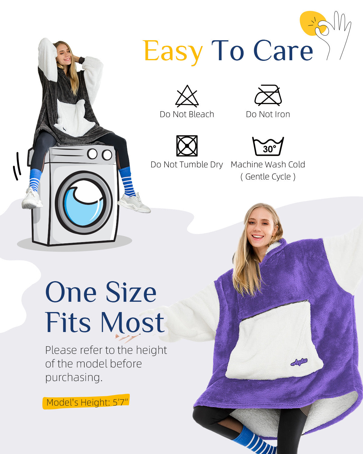 Argstar Oversized Blanket Hoodie Women Men