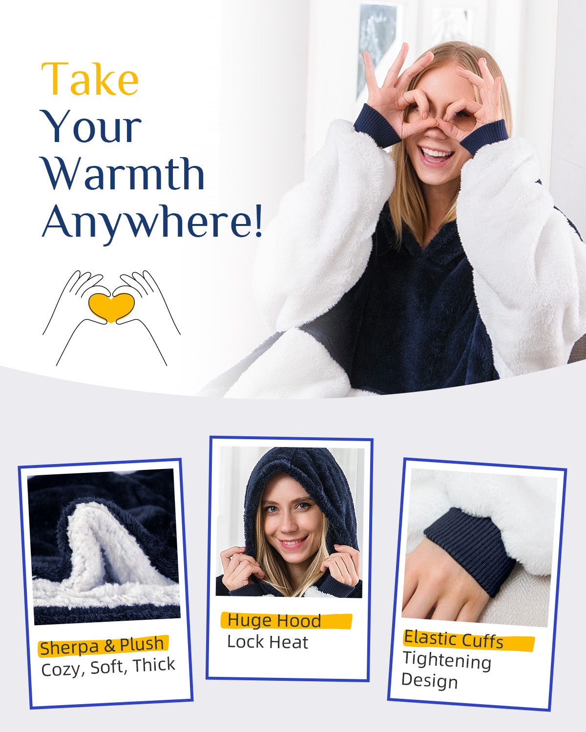 Argstar Oversized Blanket Hoodie Women Men
