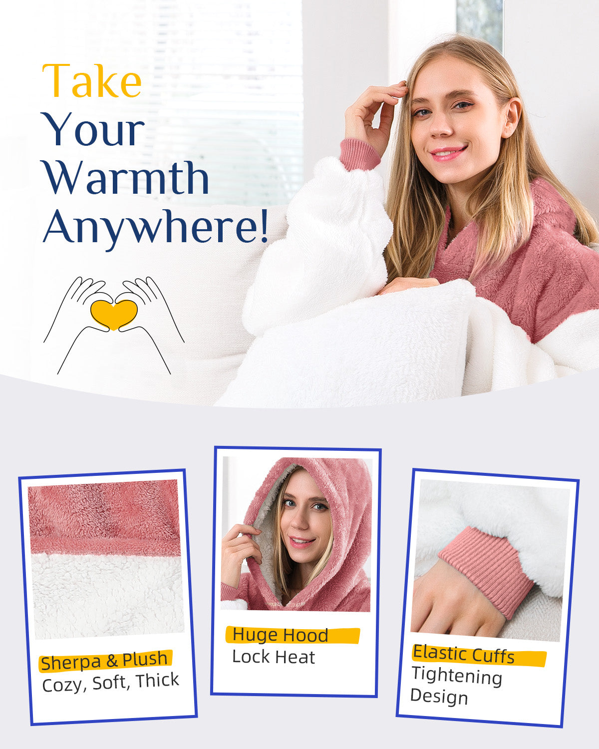 Argstar Oversized Blanket Hoodie Women Men