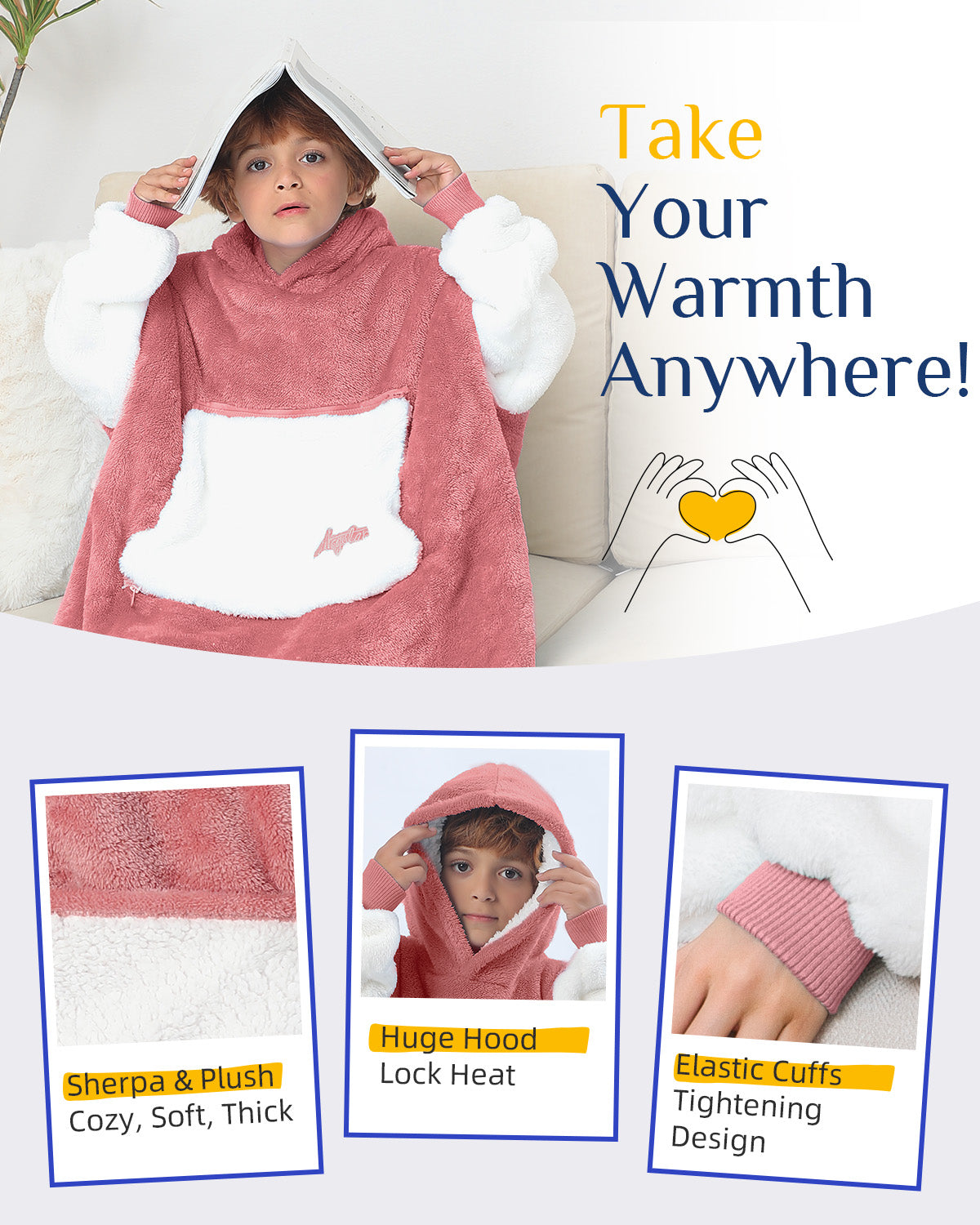 Argstar Oversized Blanket Hoodie Women Men