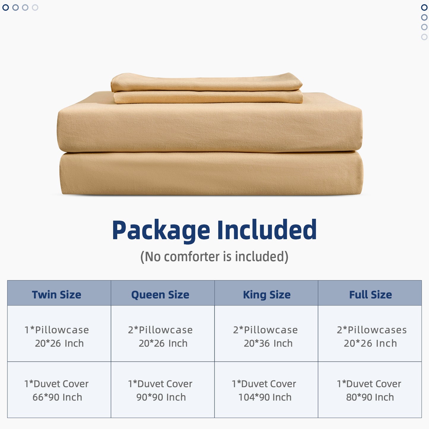 Argstar Button Closure Duvet Cover Set Camel Color