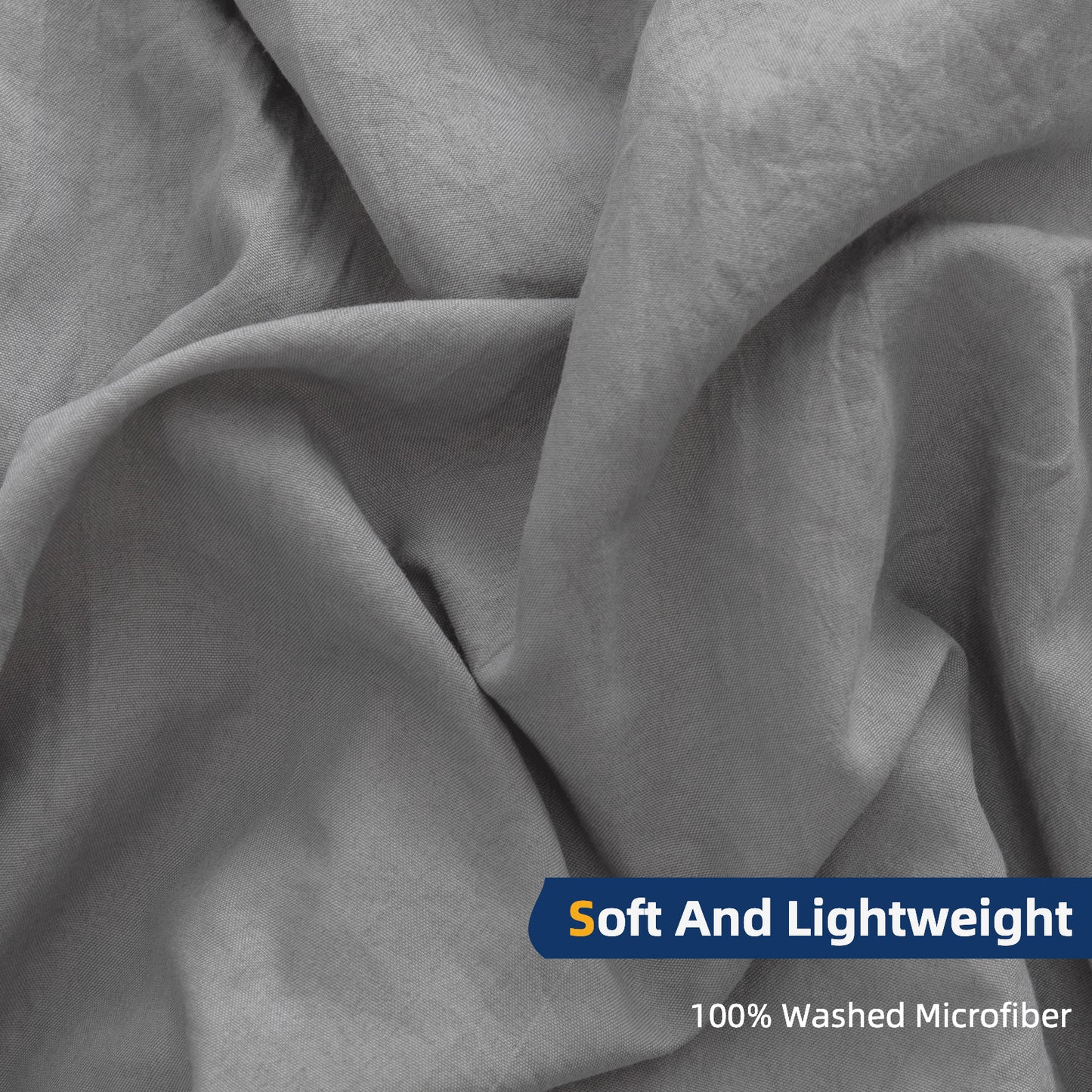 Argstar Button Closure Duvet Cover Set Light Grey Color