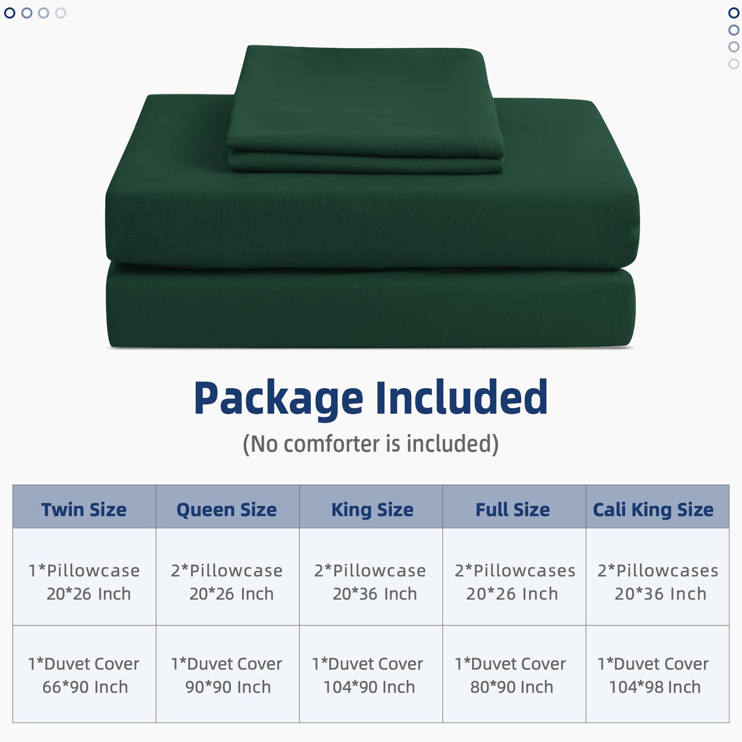 Argstar Bowknot Closure Duvet Cover Set Dark Green Color