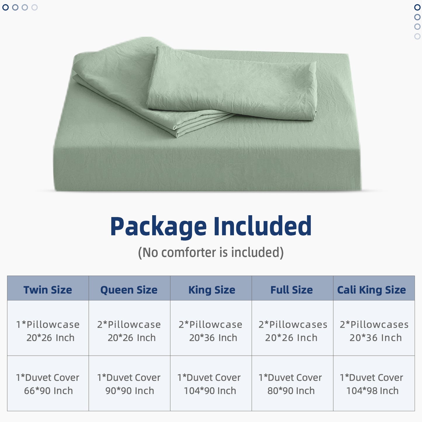 Argstar Bowknot Closure Duvet Cover Set Sage Green Color