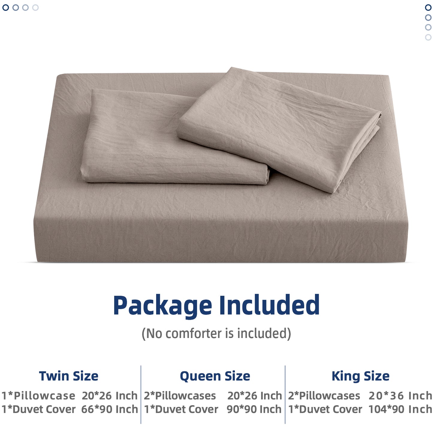 Argstar Bowknot Closure Duvet Cover Set Light Tan Color