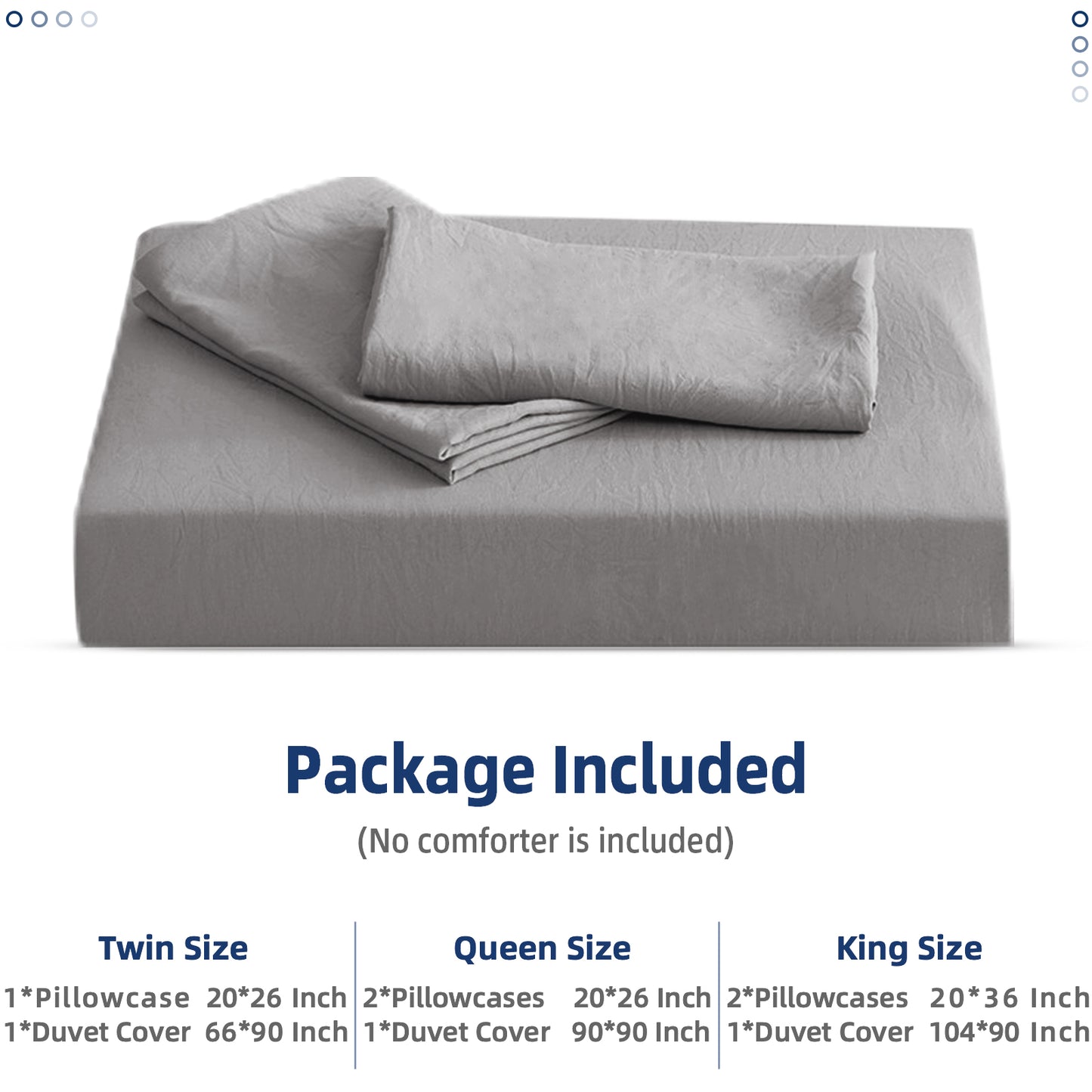 Argstar Bowknot Closure Duvet Cover Set Light Grey Color