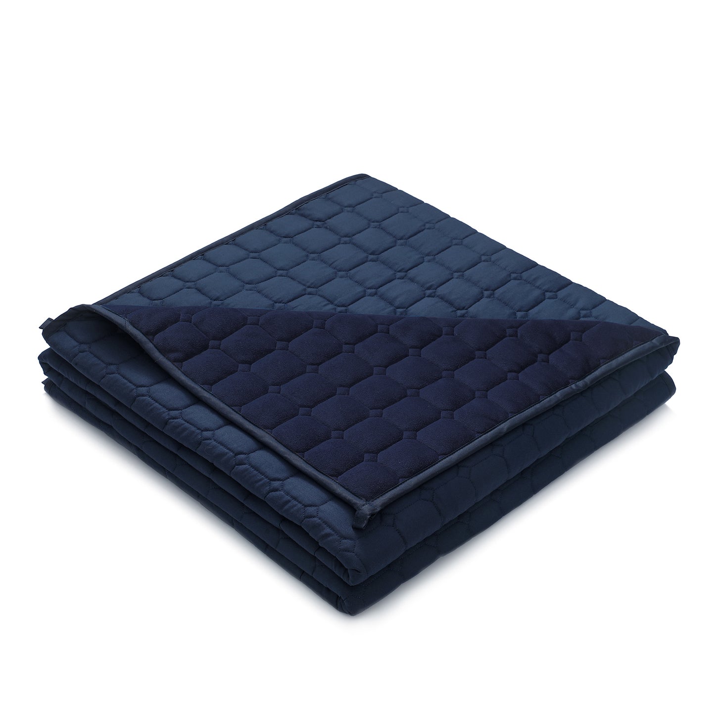 Argstar Cooling Bamboo&Cozy Fleece Weighted Blanket Navy Blue