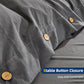 Argstar Button Closure Duvet Cover Set Dark Gray Color