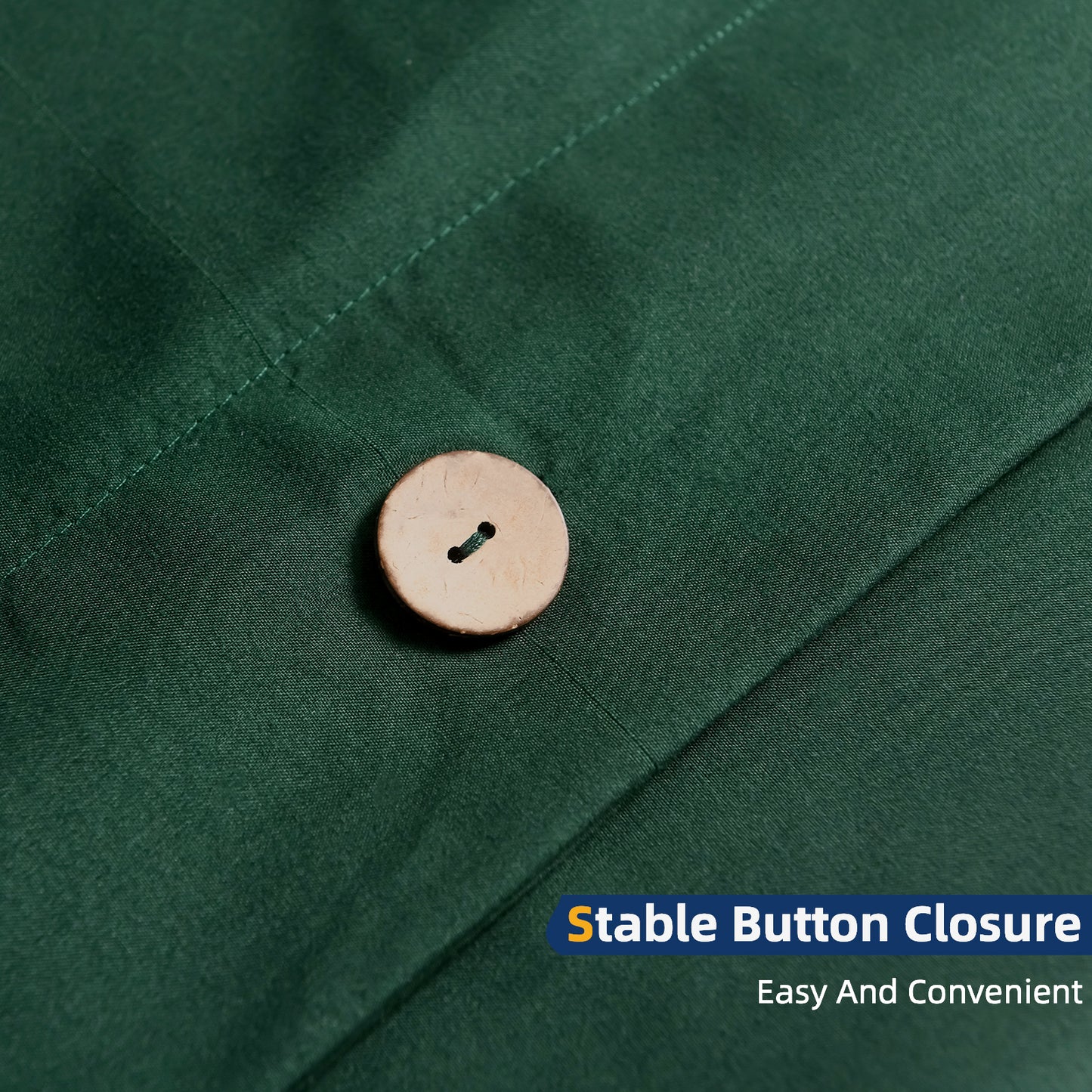 Argstar Button Closure Duvet Cover Set Forest Green Color