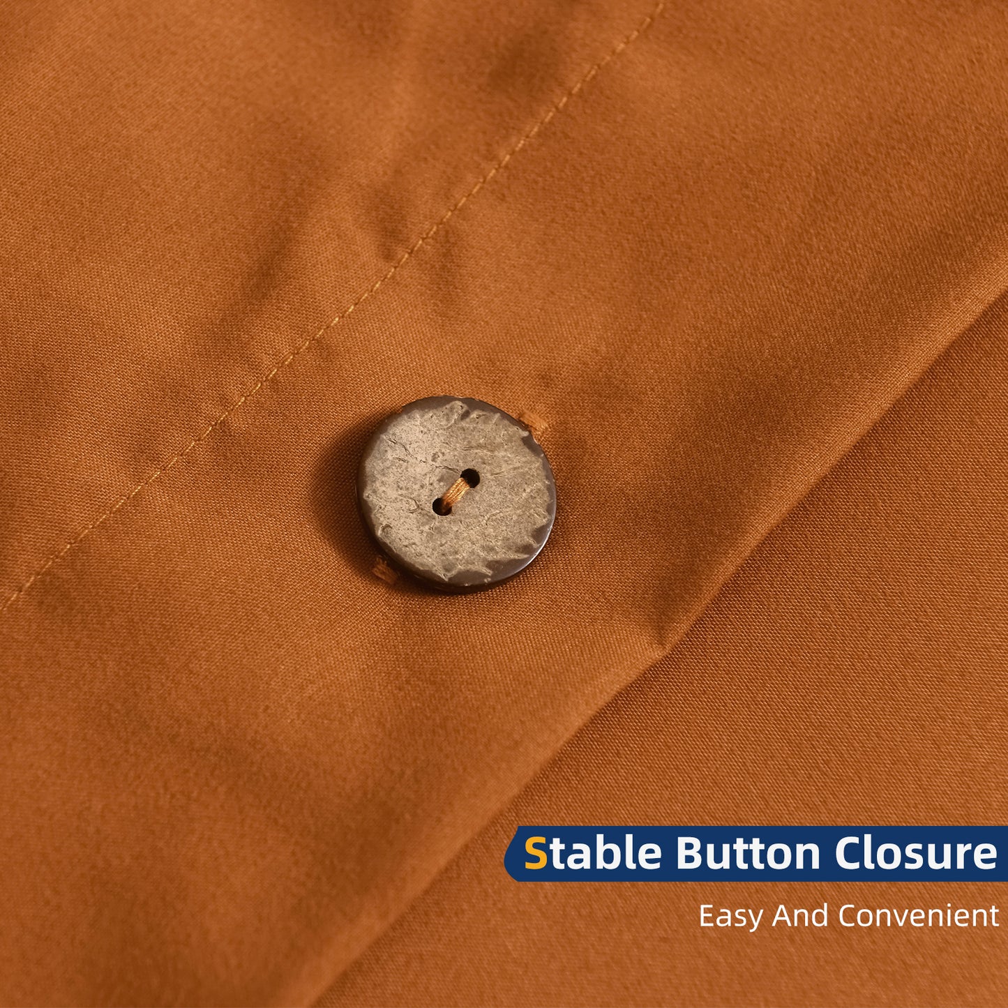 Argstar Button Closure Duvet Cover Set Pumpkin Color