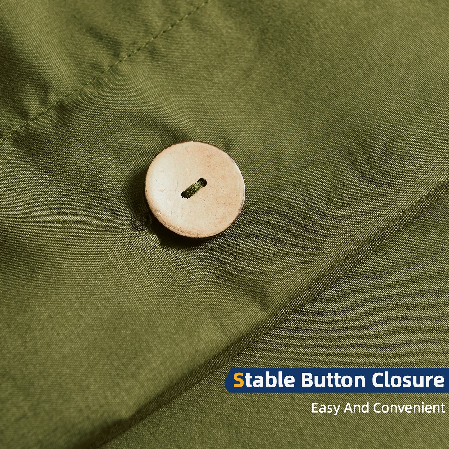 Argstar Button Closure Duvet Cover Set Olive Green Color