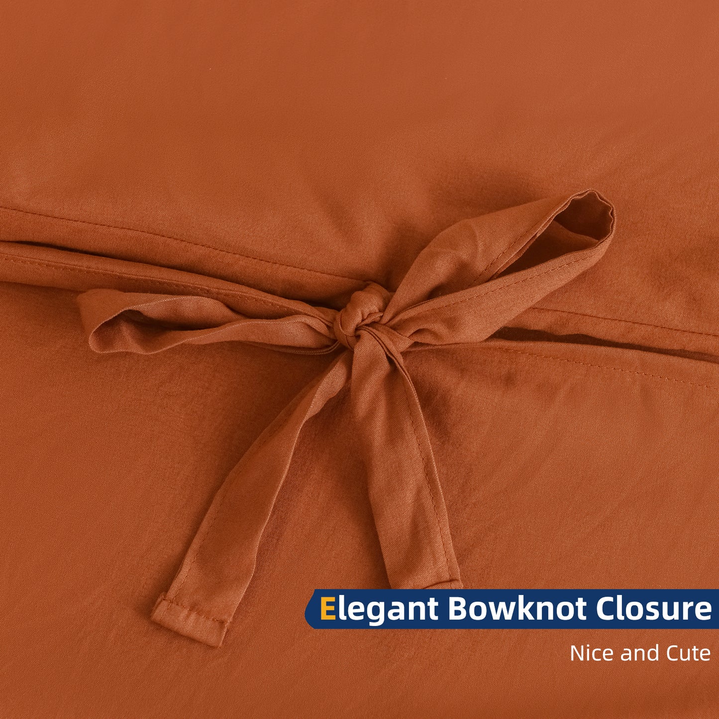 Argstar Bowknot Closure Duvet Cover Set Caramel Color