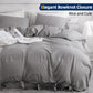 Argstar Bowknot Closure Duvet Cover Set Light Grey Color